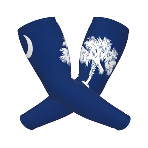 CUTEDWARF South Carolina State Flag Sun Protection Arm Long Sleeve Protector Unisex Outdoor Sports Protective Sleeve Guard