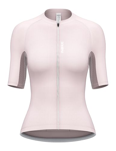 INBIKE Radtrikot Damen Kurzarm Fahrradtrikot Sommer Atmungsaktiv mit Mesh Rennrad Trikot MTB Shirt für Radsport Farrad E-Bike Rosa M