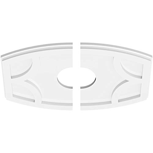 Image of Ekena Millwork CMP18X12KY2-04000 Kailey Architectural Grade PVC Contemporary, Two Piece Urethane Ceiling Medallions 18 inchW x 12 inchH x 4 inchID x 9 3 /4 inchC x 1 inchP