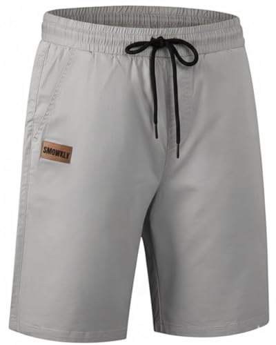 Image of Men's Cotton Casual Shorts |Knee Length Regular Fit Half Pant for Men| Elastic Waist with Drawstring | Regular Fit Shorts | Bermuda Shorts for Men | Lightweight Perfect for Workout, Beach & Summer
