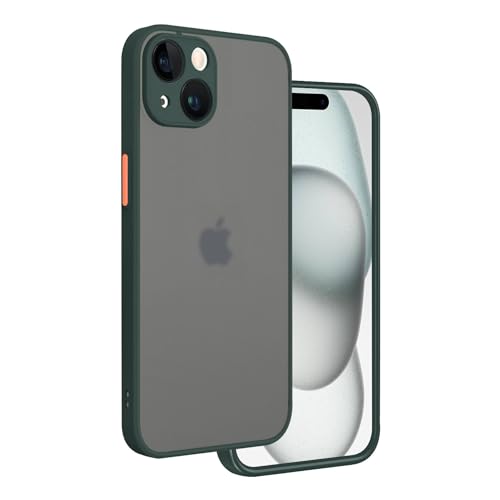 Image of Vaku Luxos Thermoplastic Polyurethane Artic Armor Back Cover For iPhone 15 Plus Slim Protective Lens Camera Shockproof Case Scratch Resistant Slim Thin Military-Grade Protection-Green