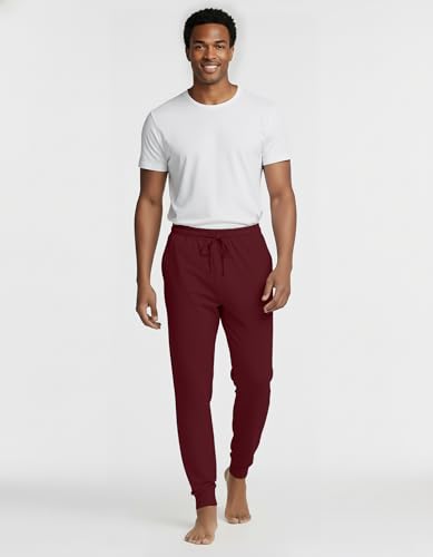 Image of Real Essentials 3 Pack: Men's Soft Lounge Sleep Joggers - Pajama Pants Drawstring & Pockets (Available in Big & Tall)