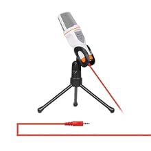 Podcast mic:special design for chatting over qq, msn, skype and karaoke,gaming computer microphone Adjustable mic clamp:a mic holder and clip included for -up,small microphone for recording Mics for podcast:portable and plug-and- 5 stereo plug fit fo...