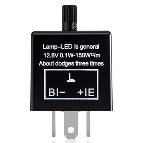 CF14 LED Electronic Flasher Relay,3-Pin 12V Adjustable Turn Signal Relays,Fix Hyper Flash&Hazard Warning for Cars,Trucks,Motorcycles,Anti-Short Circuit Design,Plug&Play Installation (Adjustable CF14)