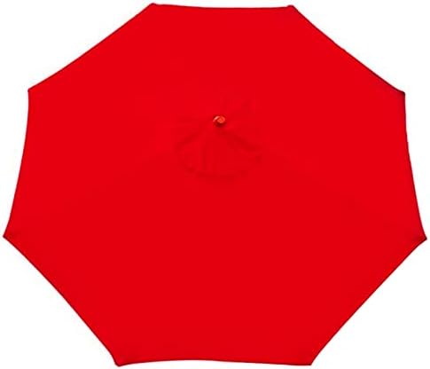 HASMI Patio Umbrella Replacement Canopy Market Umbrella Top Outdoor Umbrella Canopy with 9ft 8 Ribs UV Protection Waterproof for Garden, Deck, Backyard, Pool,Red