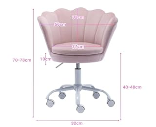 chairus Sedia Scrivania Cameretta Sedie da Scrivania per Bambini in Velluto Poltrocina Girevole Regolabile in Altezza Sedia da Studio per Cameretta, Rosa Chairo