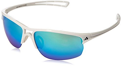 adidas Unisex-Adult Raylor 2 L a404 6102 Non-Polarized Iridium Oval Sunglasses, Shiny White
