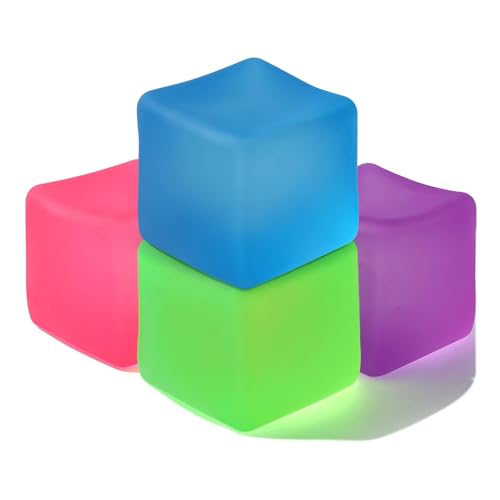 Image of NHR Squishy Ice Cube Stress Relief Fidget Toys, High Density Sugar Filled Sensory Toys for Kids & Adults, Squeezable & Stretchable Cube for Focus and Anxiety Relief, 5cm, (Pack of 1)