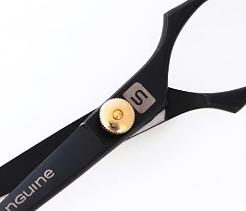 Sanguine® Professional Mustache Scissors and Beard Trimming Scissors, Extremely Sharp, 5" (13cm) - Black + Presentation Case.