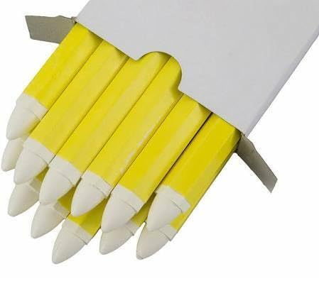 12 WHITE Car/Van/Motorbike Tyre Wax Crayon-Chalk Paint Marker Stick Mul. Surface