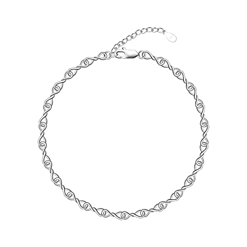 CHIC & ARTSY Sterling Silver Cuban Link Anklet #TOP10