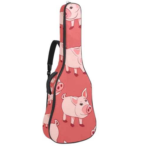 Housse guitare acoustique 109 cm motif cochon pour cadeau