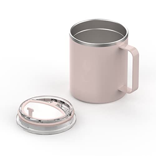 Goodbrew Camp Mug - Stainless Steel Insulated Mug With Strainer Lid | Double Wall | Comfortable Grip Handle | Perfect For Commuting, Camping Or Traveling (12Oz, 2 Pack) (Beige Crema) #TOP1