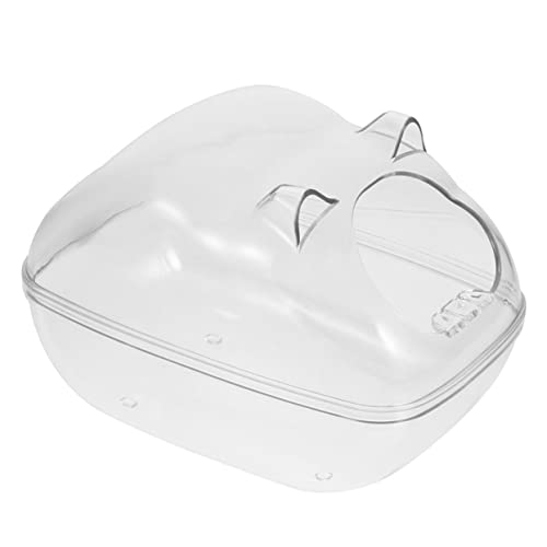 Happyyami 1Pc Transparent Hamster Bathtub Compact Pet Bathroom for Animals for Home Pet Store Use Smooth Edges for Safety Adorable Design for Hamsters Sand Bath
