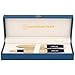 Personalized Braxton Ballpoint and Rollerball Pen Set - Blue. Real 18krt Gold Plated Double Pen Gift Set. For a Man or Women, Custom engraving is included. Comes in a Case