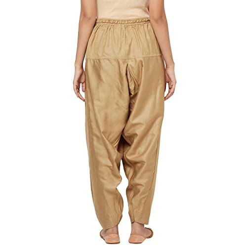 Image of Fabindia Women Tussar Elasticated alwar Viscose Beige