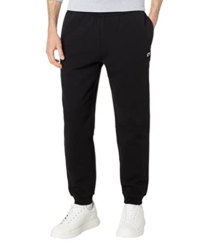 Lacoste Mens Solid Fleece Jogger Sweatpants, Noir, Large Us #TOP16