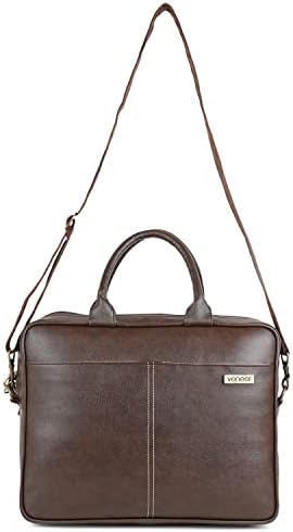 Veneer Vegan Leather Briefcase for Men 17 Inch Laptop Computer Case Business Travel Work Messenger Cross Body Shoulder Bags For Mens and Womens