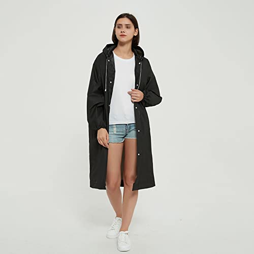 2 Pcs Unisex Rain Coats Adults Clear Rainwear Lightweight Rain Cape Emergency Rain Cover Rain Jacket with Hood2