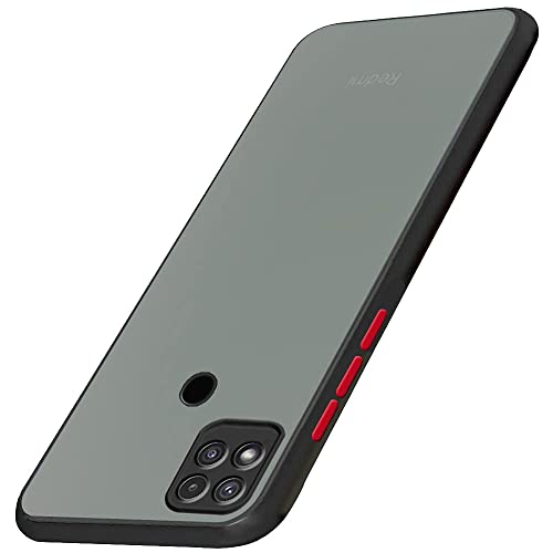 Image of TheGiftKart Translucent Smoked Matte Back Case Cover for Mi Redmi 9 / Redmi 9 Activ /Poco C31 | 360 Degree Protection Protective Hard Back (TPU & PC | Black Bumper)