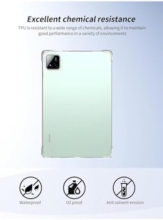 Xiaomi Pad 7 Pro Kılıf, Şeffaf Silikon, Köşe Korumalı, Crystal Clear, Darbe Emici - Görsel 7