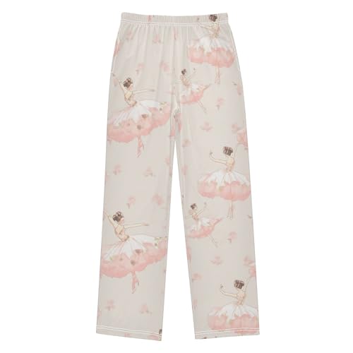Boys' Pants Ballet Dancer Pink Long Bottoms Jogger Pants Elastic Waist Trousers with Pockets S-XL
