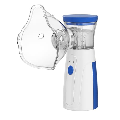 Image of Portable Mesh Nebulizer, Silent and Compact Nebulizer Machine for Adult and Kids, Wireless Vaporizer Machine With Respiratory Mask, Effective for Cough, Asthma, Sinusitis, and Bronchitis, Steam Inhaler for Cold and Cough -Quick Relief and Daily Use Vaporiser With Respiratory Mask