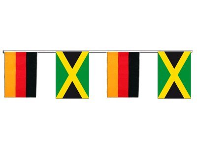 Guirlande d'amitié Allemagne - Jamaïque de 6 mètres aux couleurs officielles