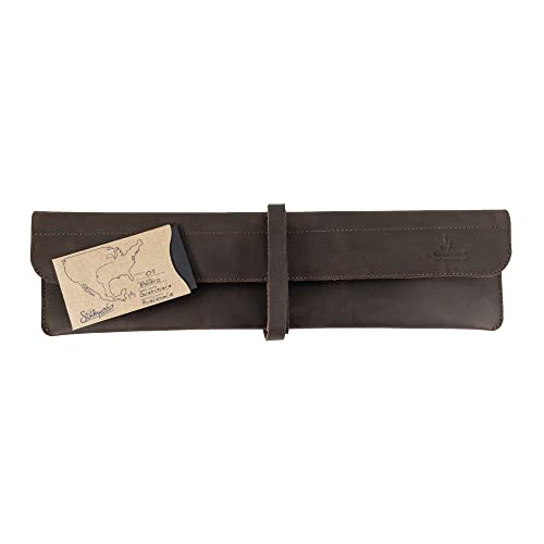 Cast Leather Co., Single Knife Case Handmade From Full Grain Leather - Bourbon Brown #TOP6