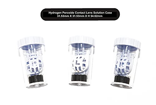 SPORTS WORLD VISION Hydrogen Peroxide Contact Lens Case (3 Pieces) Easy to Carry Vented Universal Protective Case, Barrel Shaped Contact Lens Cleaning Container for Everyday Use