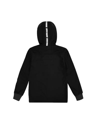 Image of Lansbojun Boys Spring Jacket Waterproof Soft Shell Jacket Hooded Coat Full Zip Black Size 16