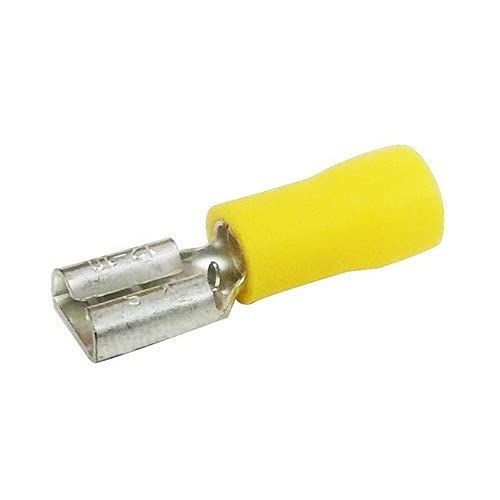 10329 Female Disconnect, Vinyl Insulated, Yellow, 12-10 Wire Size, 0.032"X0.11" NEMA Tab, 200-Pack