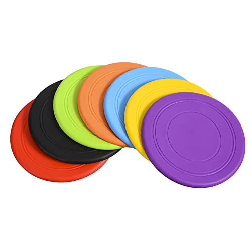 7 Pcs Flying Disks ，Frisbees de Perro，Silicona Flying Disc，Juguete Frisbee Suave Pet ， lanzar, atrapar y Jugar ，Perros interactivos Frisbee