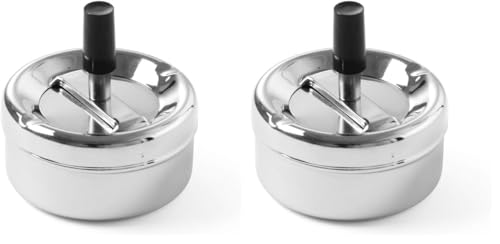 HENDI 440209 Cendrier avec bouton poussoir (Lot de 2)
