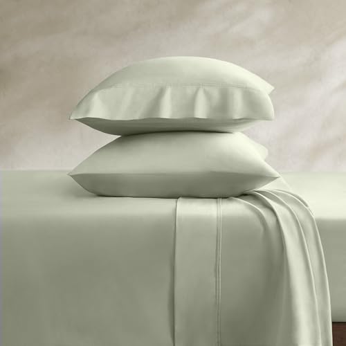 Harbor House Luxury 100% Egyptian Cotton Sheet Set, 400 Thread Count Sateen Weave, Soft & Breathable Bed Sheets with Deep Pocket, 5-Piece Split King Bedding Set, Sage