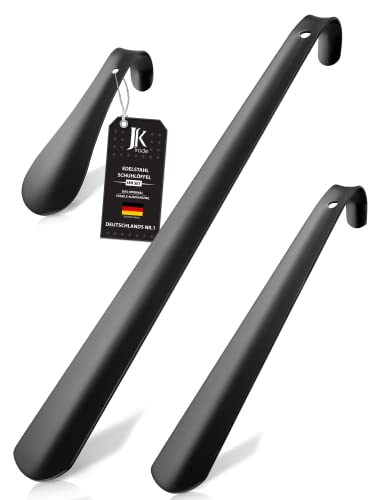 JK Trade® Set di 3 calzascarpe in acciaio inox, misura 15, 29 e 42 cm, calzascarpe in acciaio inox, corto, medio e lungo, veloce e delicato sulla schiena, lunghezza e larghezza ottimizzate, business