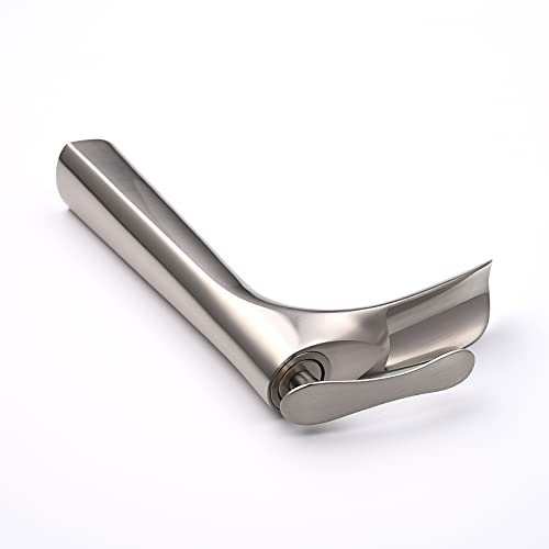 Bathroom Vessel Sink Faucet Tall Brushed Nickel Waterfall Single Handle Bath Lavatory One Hole Basin Mixer Tap Commercial Farmhouse Lead-Free Faucets #TOP6