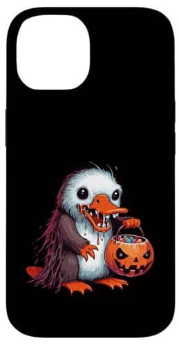 怖いハロウィーン カモノハシ ゴースト 不気味なキャンディバッグ スマホケース iPhone 14 用