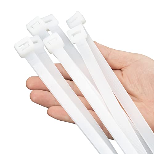 XINGO 36 inch White Zip Ties Heavy Duty 40 PCS, 250 LBS Ultra Strong Plastic Wire Ties, Large Cable Ties xtra Long Tie Wraps, Indoor and Outdoor UV Resistant by XINGO - Used condition - US$16.10