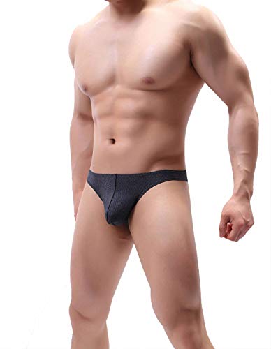 Brave Person Sexy Low Rise Briefs T-Back Underwear Men's Stretch Thong (M / 28"-32'', 4 Colors Thongs- 9069) #TOP6