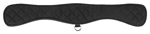 Equinate Kurzgurt Lakewood mit abnehmbaren synthetischem Lammfell 60cm - anatomischer Bauchgurt, Dressurgurt, Sattelgurt Schwarz