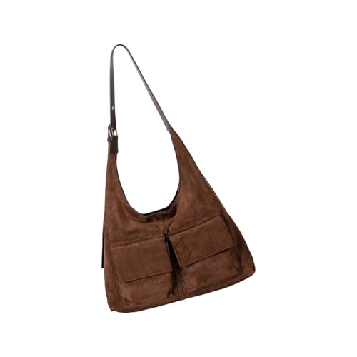 Sac à bandoulière unique décontracté en daim pour les cours et sorties