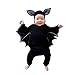 Disfraz Halloween Niña Niño Bebe Recién Nacido Monos de Manga murciélago Tops con Sombrero de Oreja Juego de rol de Halloween para niños pequeños
