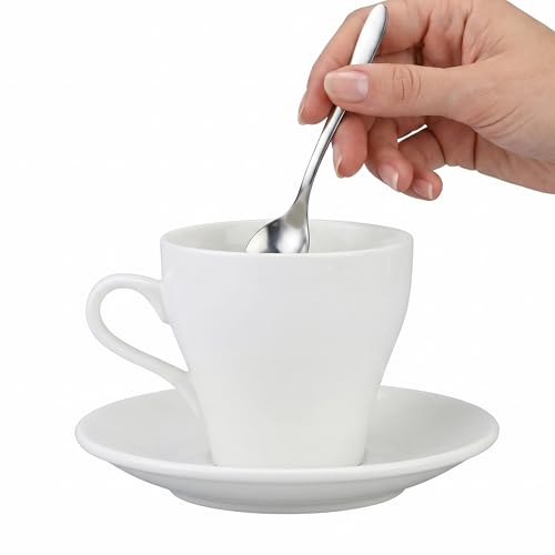 EIKS Ceramic Coffee Mug with Saucer and Spoon, 12oz/350ml