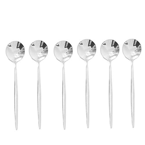 puzhler 6 Pcs Demitasse Espresso Spoons, Gold 5.3-Inch Teaspoon Stainless Steel Mini Sugar Coffee Spoon