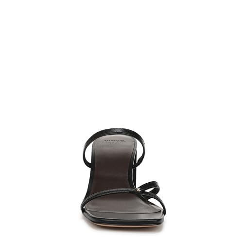 Vince Femme Ona Sandale à Talon Nu-Pieds Cuir Noir