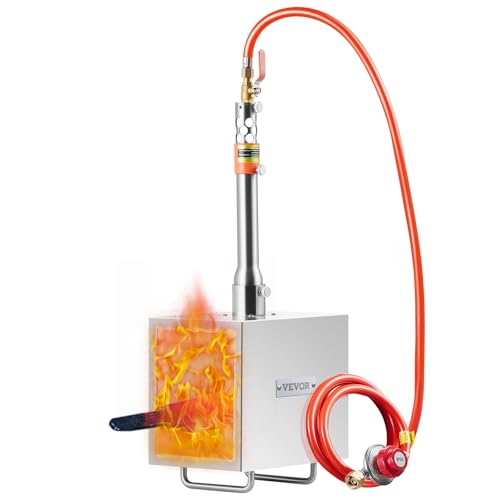 VEVOR Forgia a Gas Propano Bruciatore Quadrato per Coltelli Metalli Attrezzature per Forgiatura, Forgia a Gas Propano in Acciaio Inox 1 Bruciatore Portabile, Forgia a Gas per Coltelli Max. 1427℃