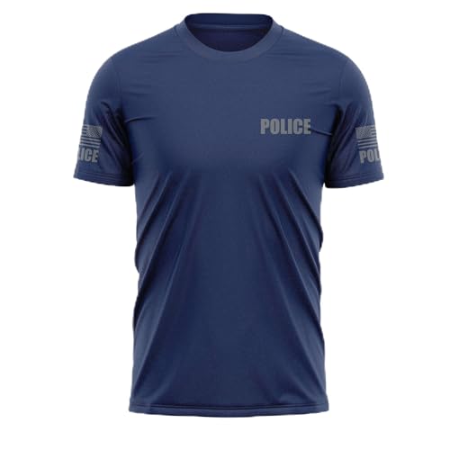 13FA Tactical Police Tshirt Durable Breathable Moisture Wicking Cops Law Enforcement Uniform NY/GY XL Navy/Grey X-Large