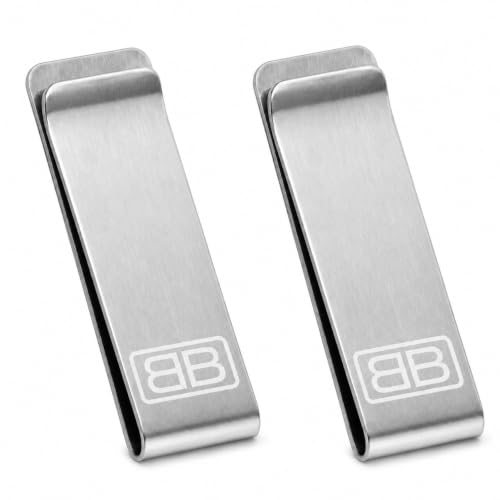 Image of Stainless Steel Money Clip Wallet, Slim Everyday Cash and Card Holder Daily stainless steel design clips folded cash and cards together, with a slim profile that keeps pocket carry compact.