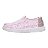 HEYDUDE Girl's Toddler Wendy Sparkle Surprise Loafer, Sparkle Pink, Size 5